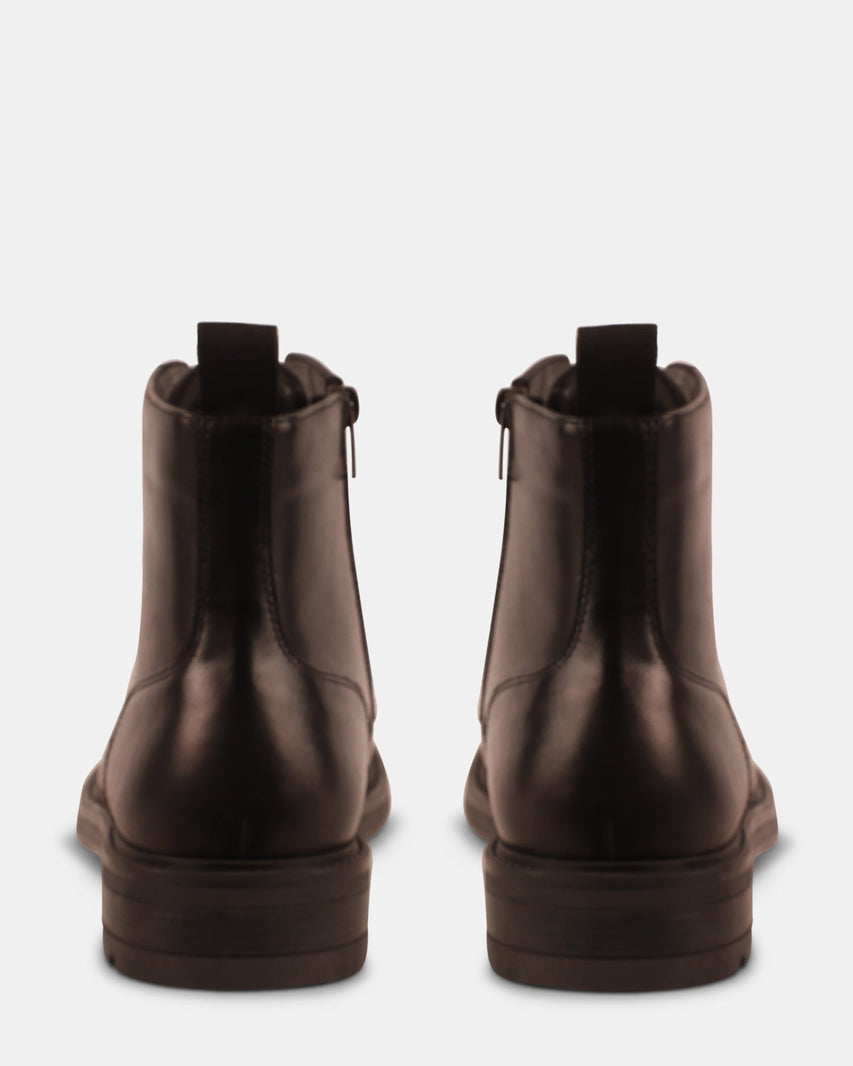 LAUGHTON BLACK LEATHER - Men's Shoes - Steve Madden Canada