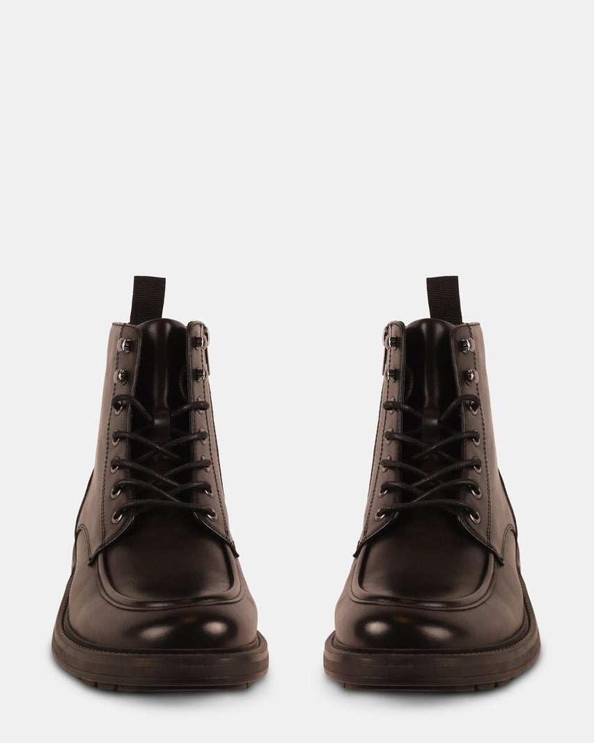 LAUGHTON BLACK LEATHER - Men's Shoes - Steve Madden Canada