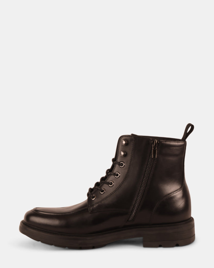 LAUGHTON BLACK LEATHER - Men's Shoes - Steve Madden Canada