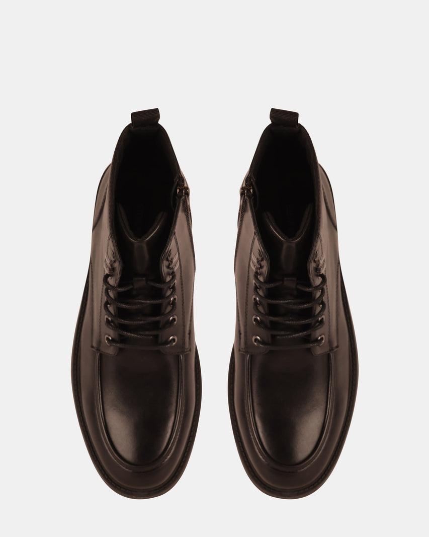 LAUGHTON BLACK LEATHER - Men's Shoes - Steve Madden Canada