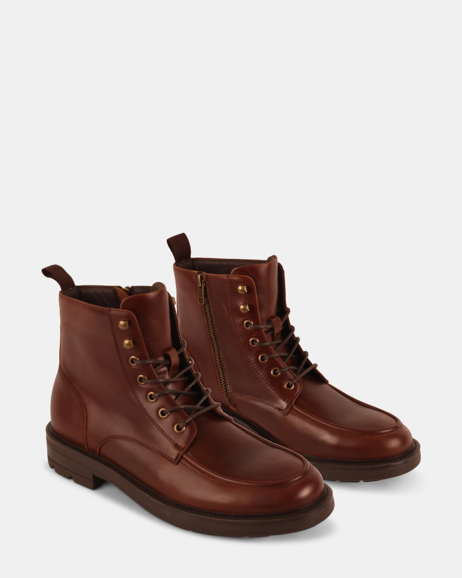 LAUGHTON COGNAC LEATHER - Men's Shoes - Steve Madden Canada
