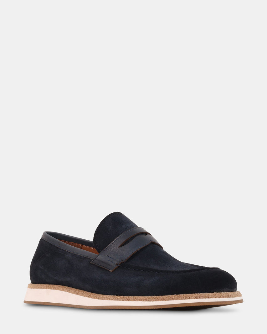 MARCUS NAVY SUEDE - Men's Shoes - Steve Madden Canada