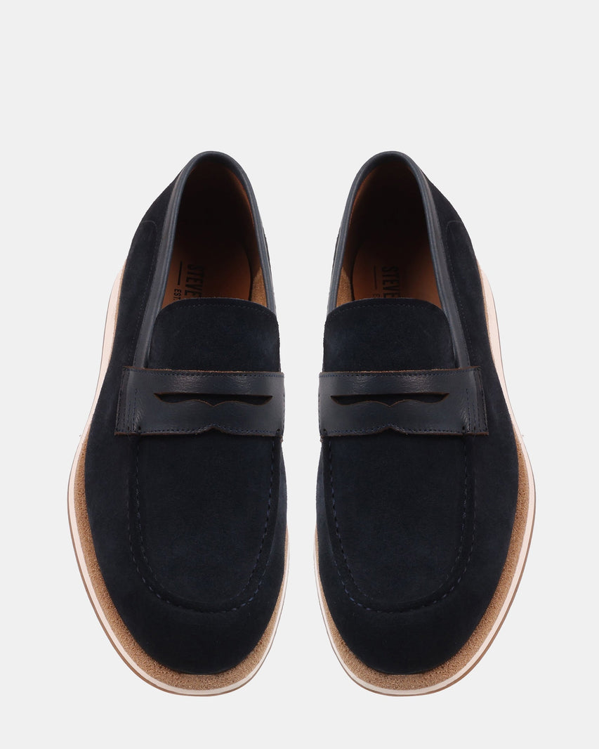 MARCUS NAVY SUEDE - Men's Shoes - Steve Madden Canada