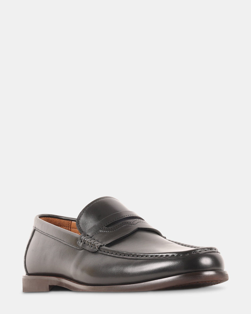 OLANTA BLACK LEATHER - Men's Shoes - Steve Madden Canada