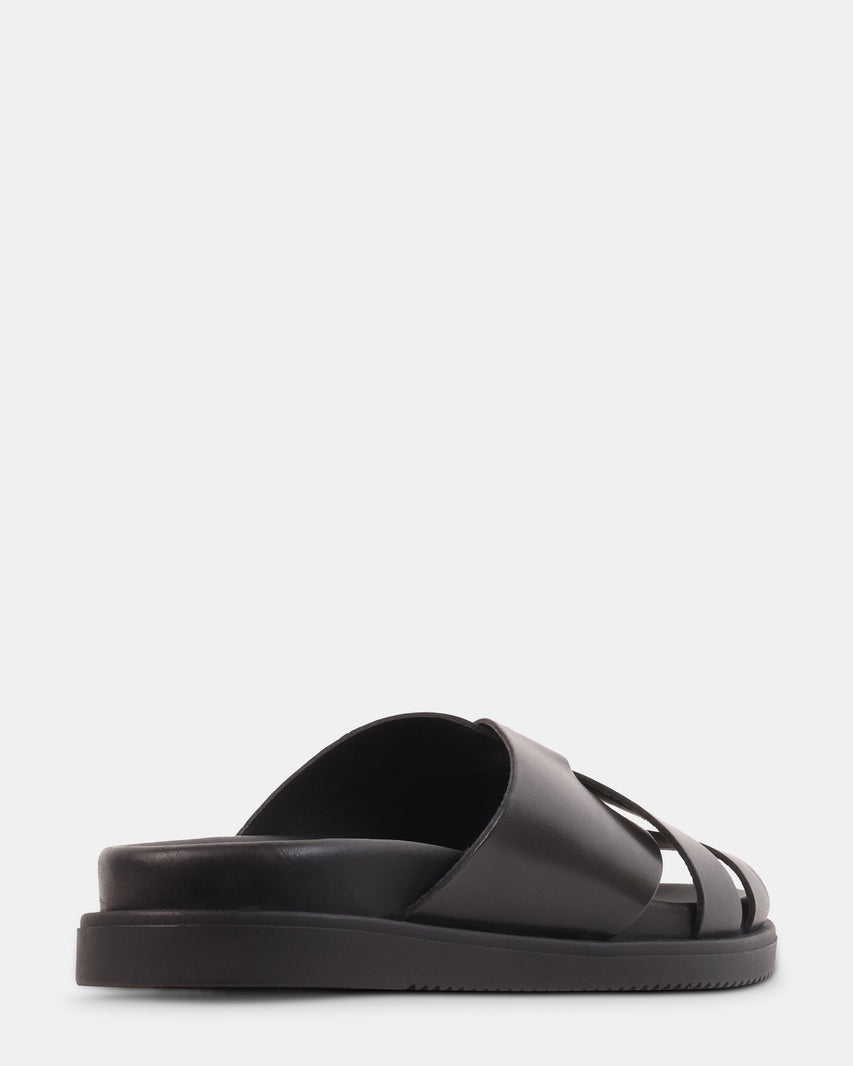 ROVERO BLACK LEATHER - Men's Shoes - Steve Madden Canada