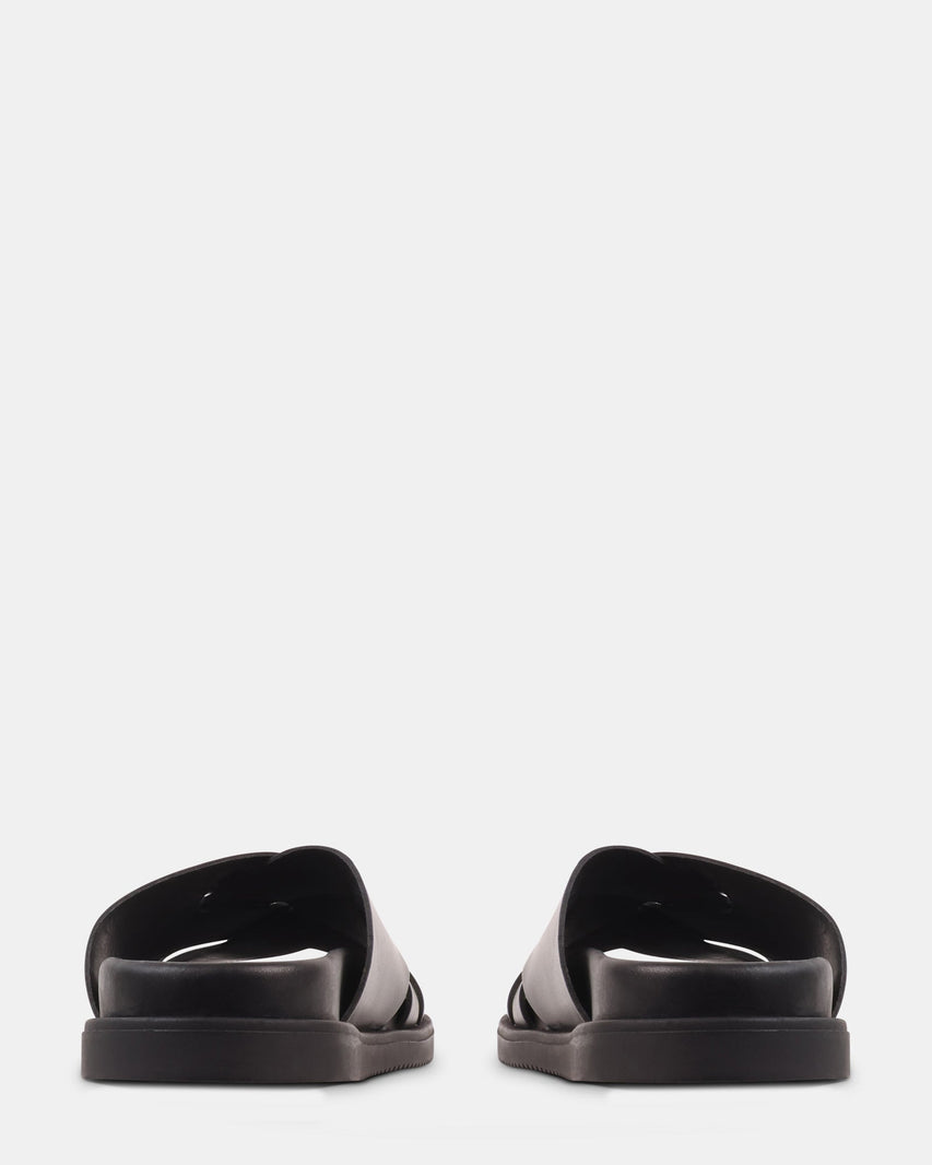 ROVERO BLACK LEATHER - Men's Shoes - Steve Madden Canada