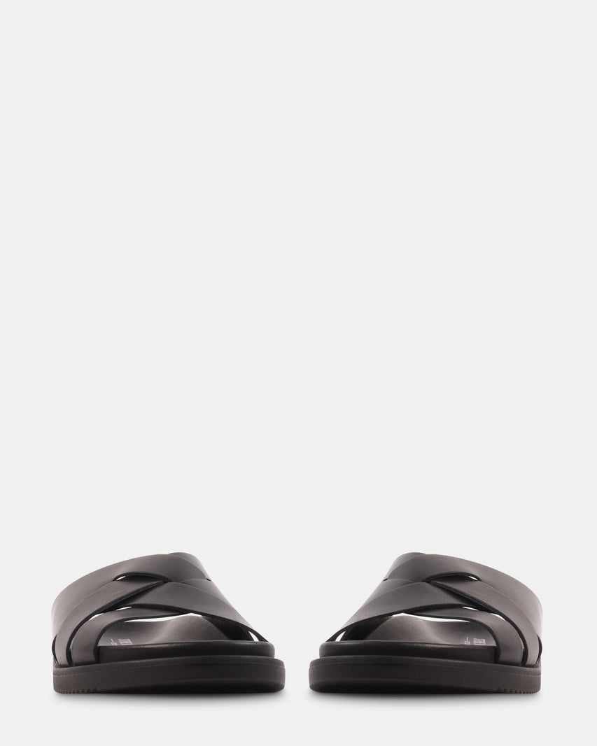 ROVERO BLACK LEATHER - Men's Shoes - Steve Madden Canada