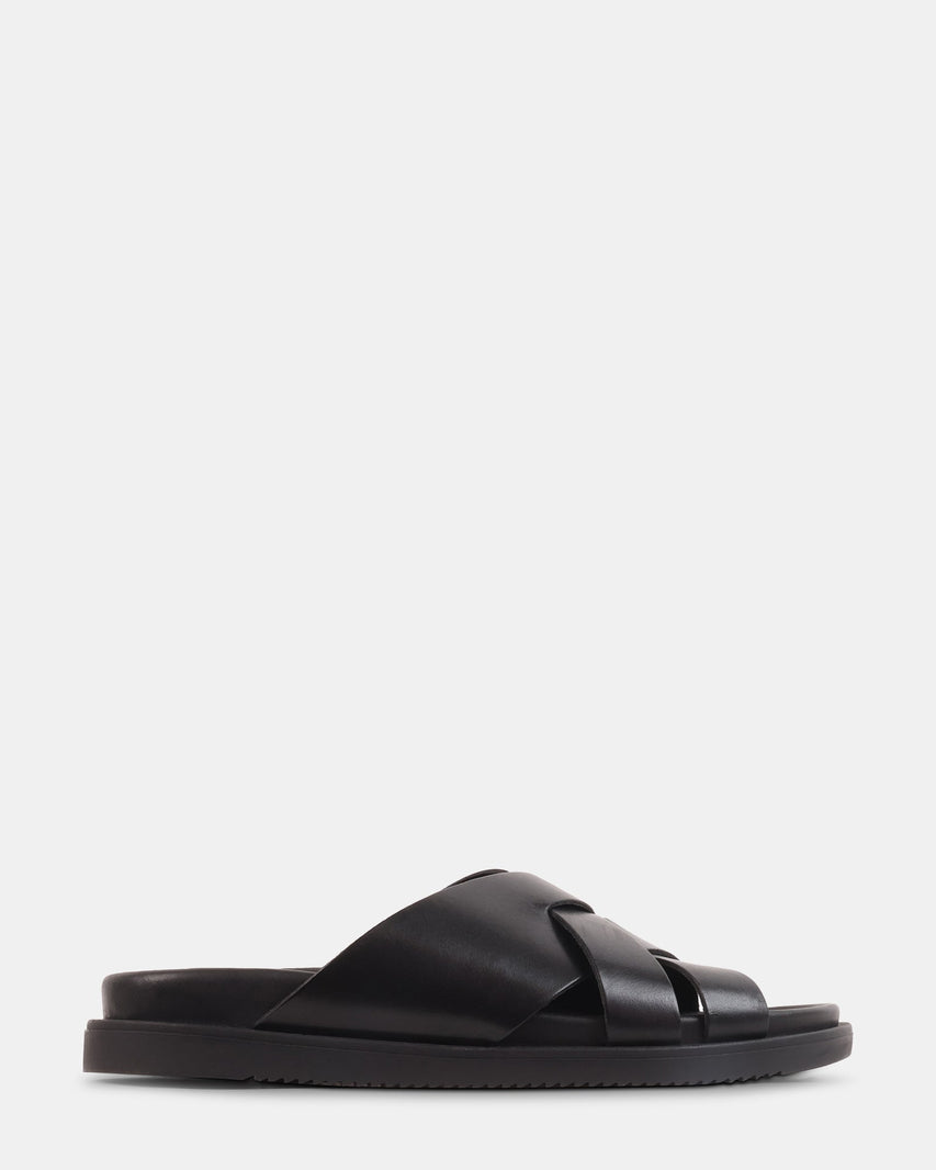 ROVERO BLACK LEATHER - Men's Shoes - Steve Madden Canada
