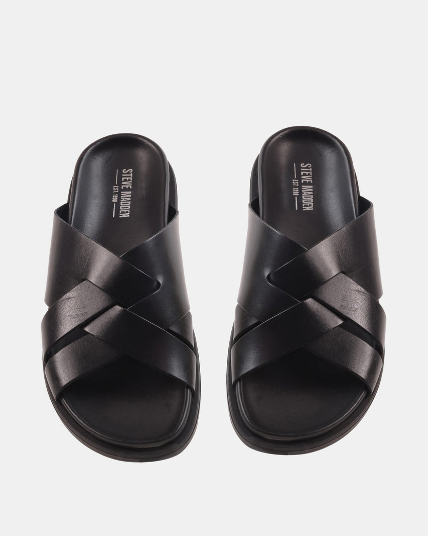 ROVERO BLACK LEATHER - Men's Shoes - Steve Madden Canada