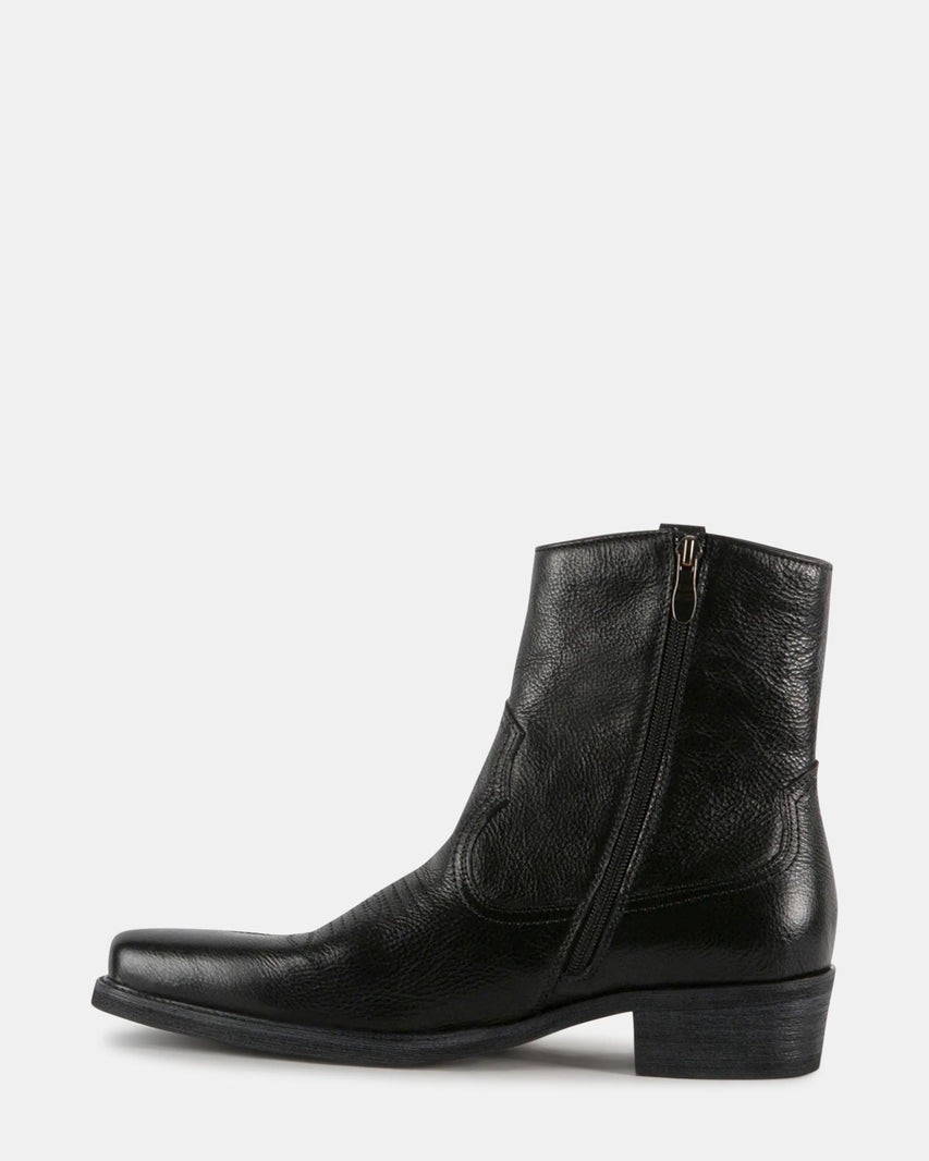 STERGIS BLACK LEATHER - Men's Shoes - Steve Madden Canada