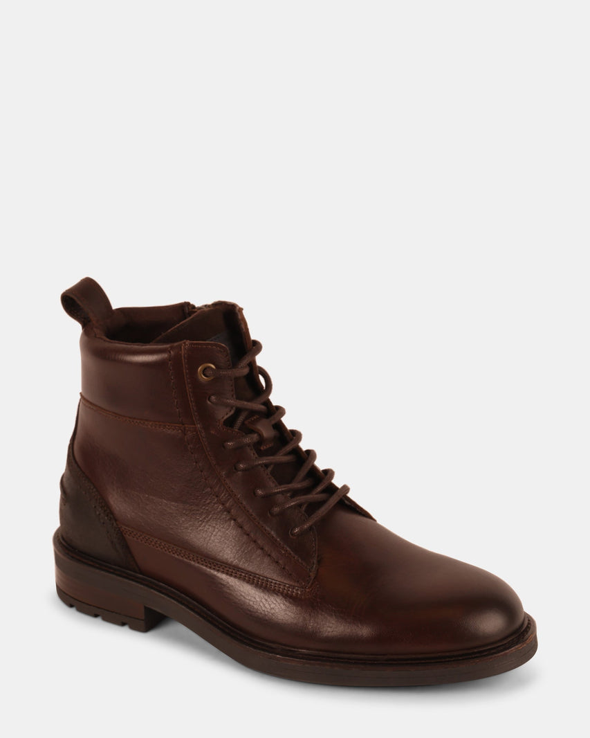 UNCANNY BROWN LEATHER - Men's Shoes - Steve Madden Canada