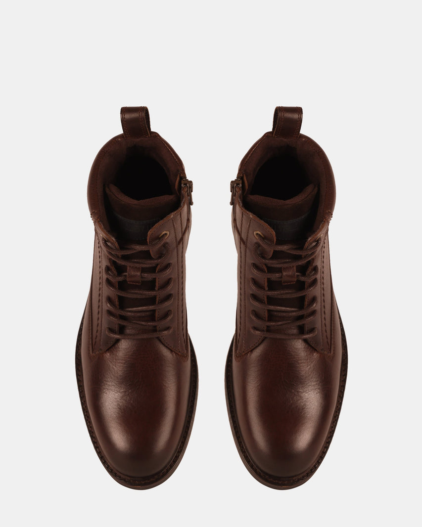 UNCANNY BROWN LEATHER - Men's Shoes - Steve Madden Canada