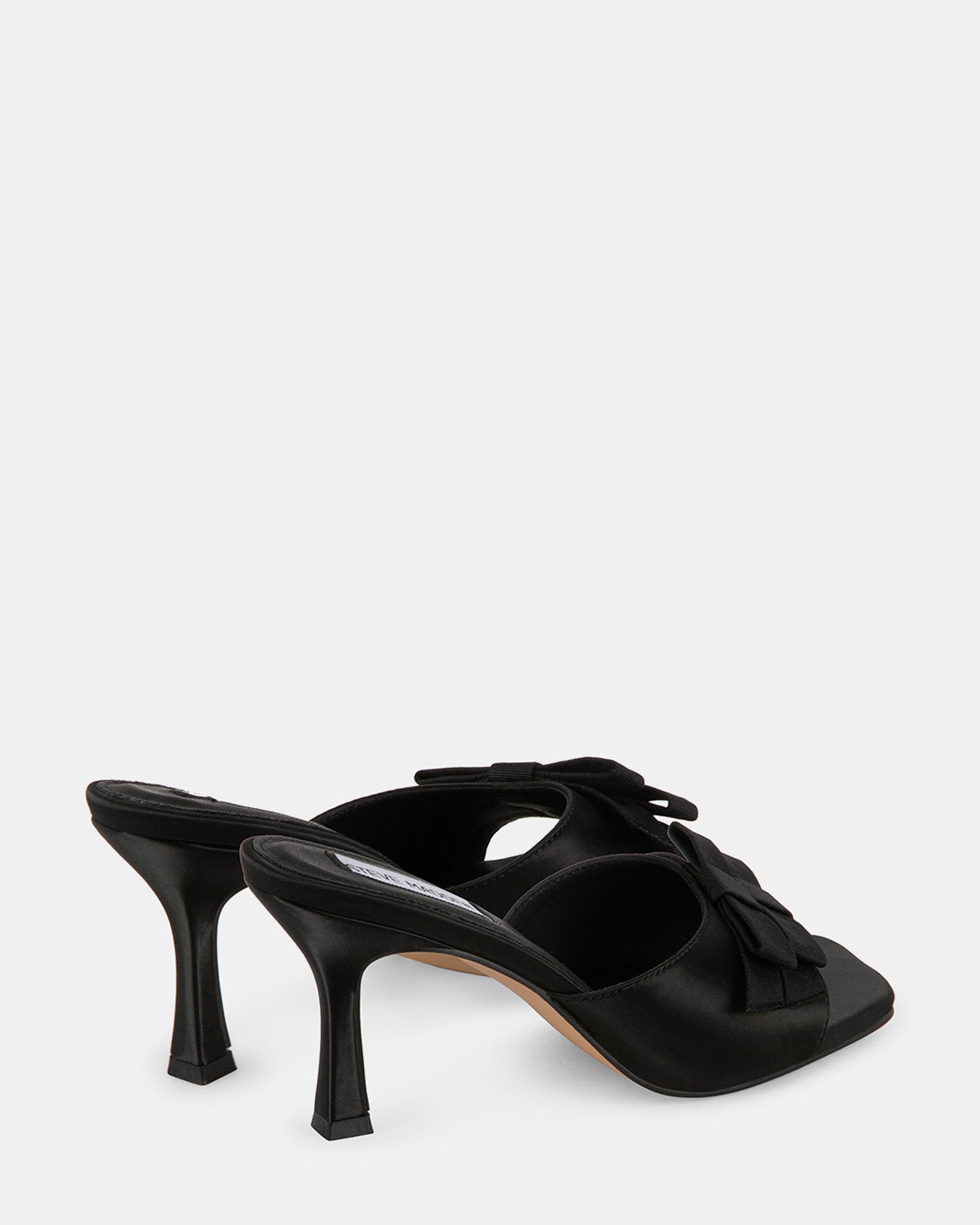 DETACH BLACK SATIN - Women's Shoes - Steve Madden Canada