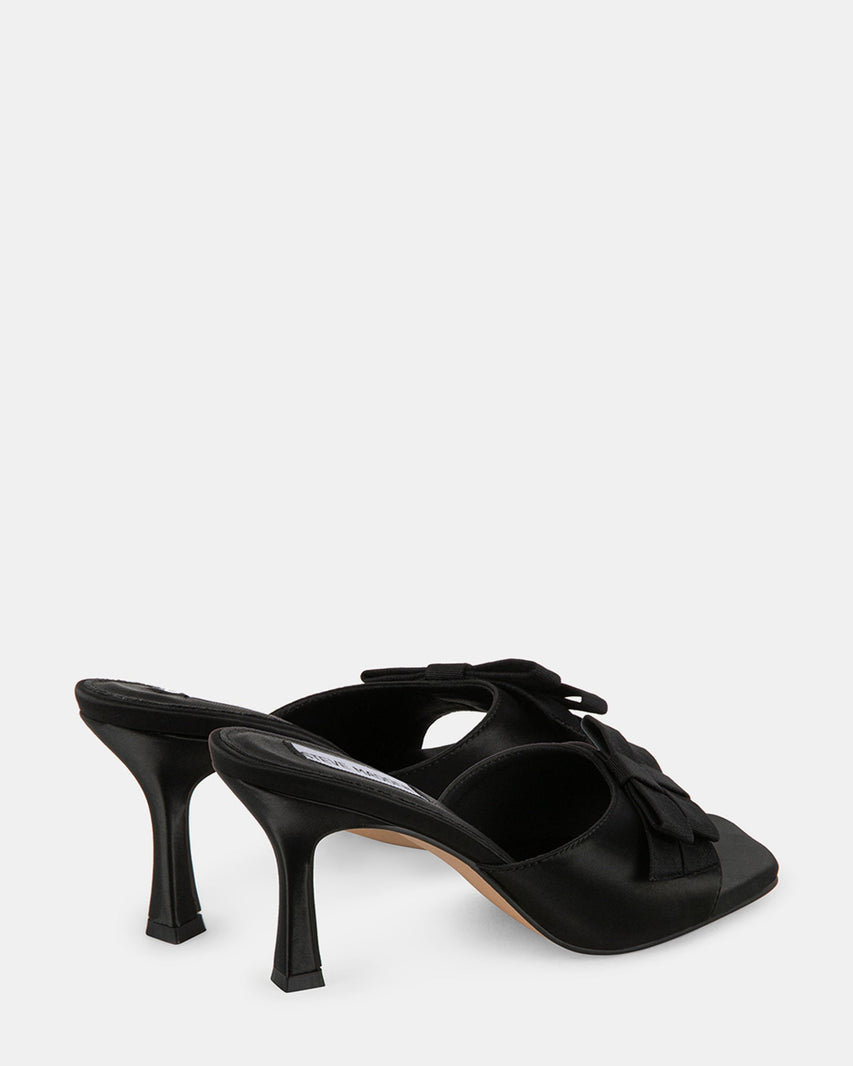 DETACH BLACK SATIN - Women's Shoes - Steve Madden Canada