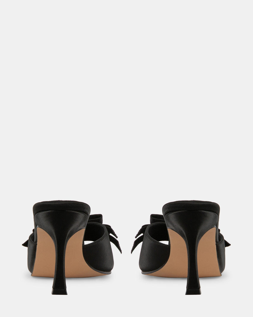 DETACH BLACK SATIN - Women's Shoes - Steve Madden Canada