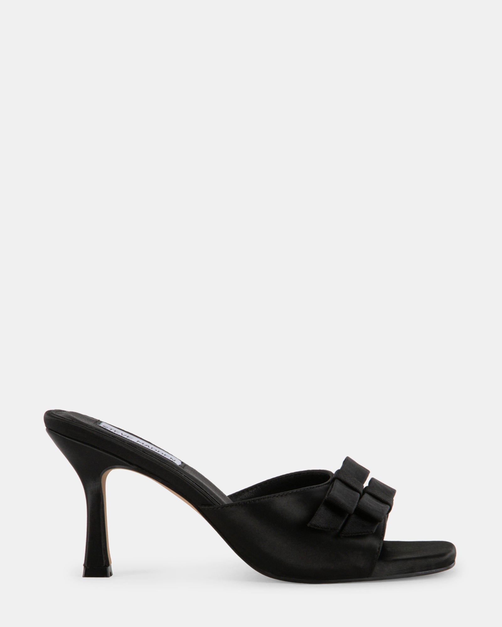 DETACH BLACK SATIN - Women's Shoes - Steve Madden Canada