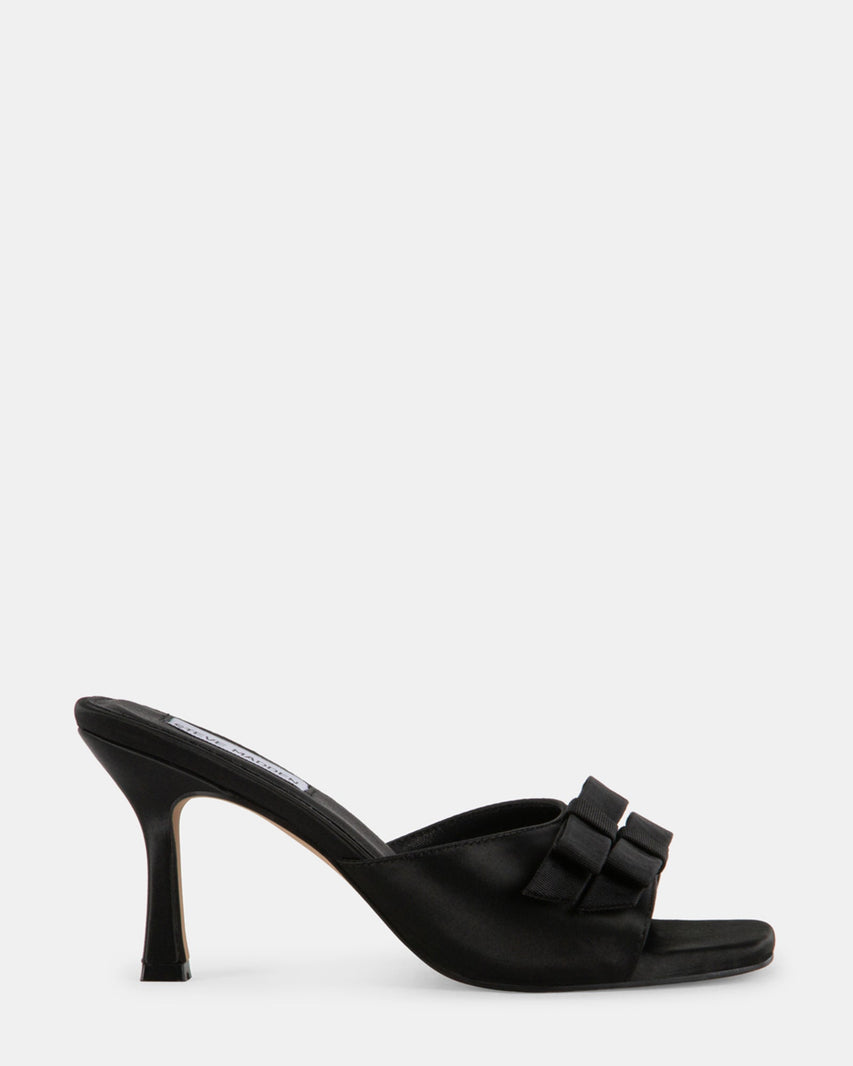 DETACH BLACK SATIN - Women's Shoes - Steve Madden Canada