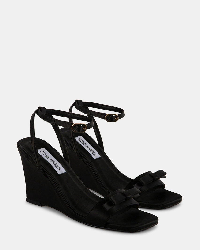 DASHY BLACK SATIN - Women's Shoes - Steve Madden Canada