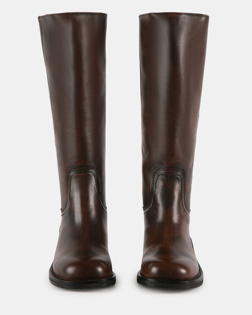 RIGGSS BROWN LEATHER - Women's Shoes - Steve Madden Canada