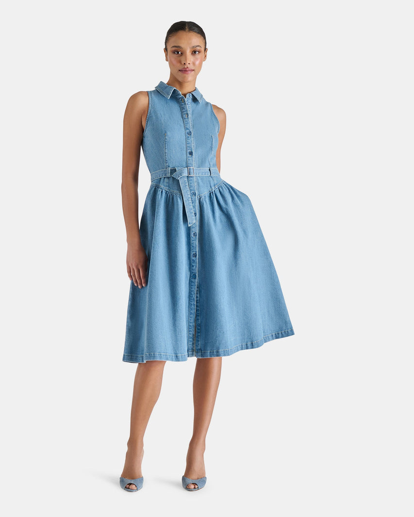 MARY DRESS DENIM - Clothing - Steve Madden Canada