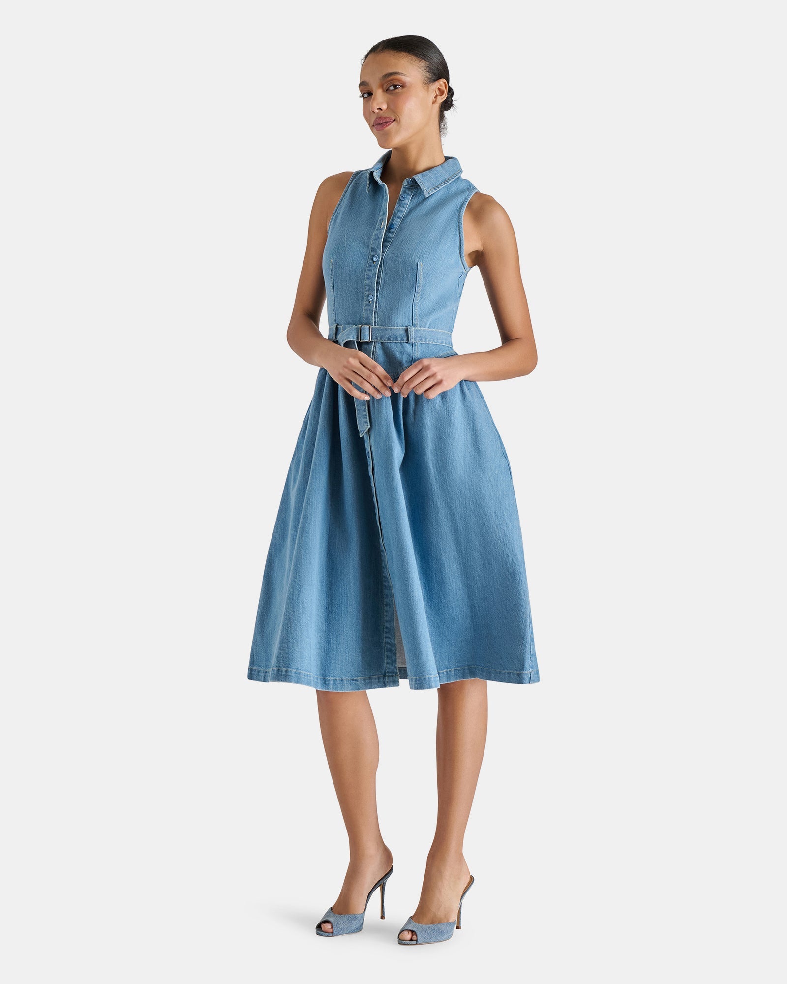 MARY DRESS DENIM - Clothing - Steve Madden Canada