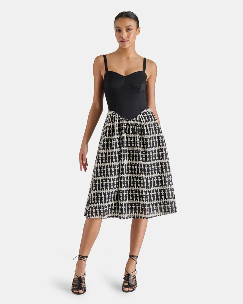 ASTER DRESS BLACK MULTI - Clothing - Steve Madden Canada