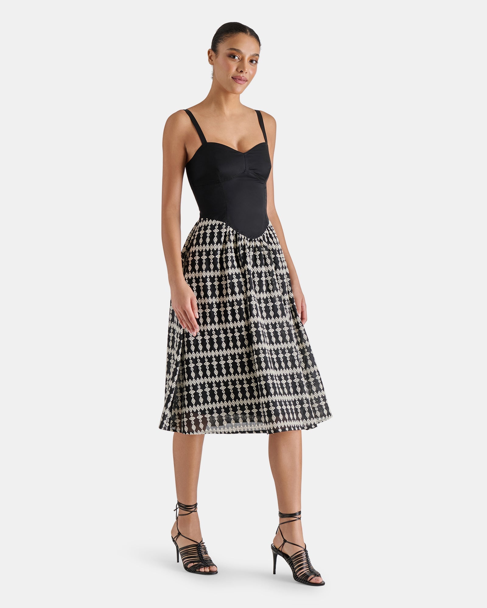 ASTER DRESS BLACK MULTI - Clothing - Steve Madden Canada