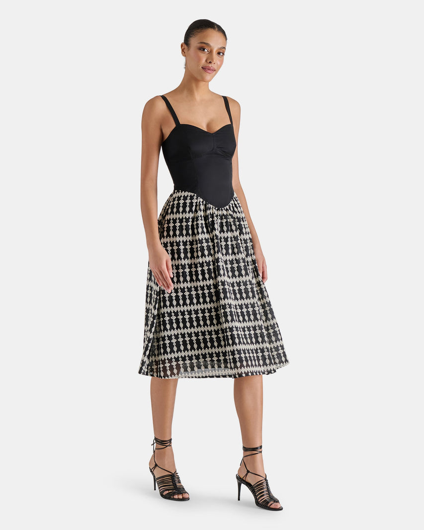 ASTER DRESS BLACK MULTI - Clothing - Steve Madden Canada