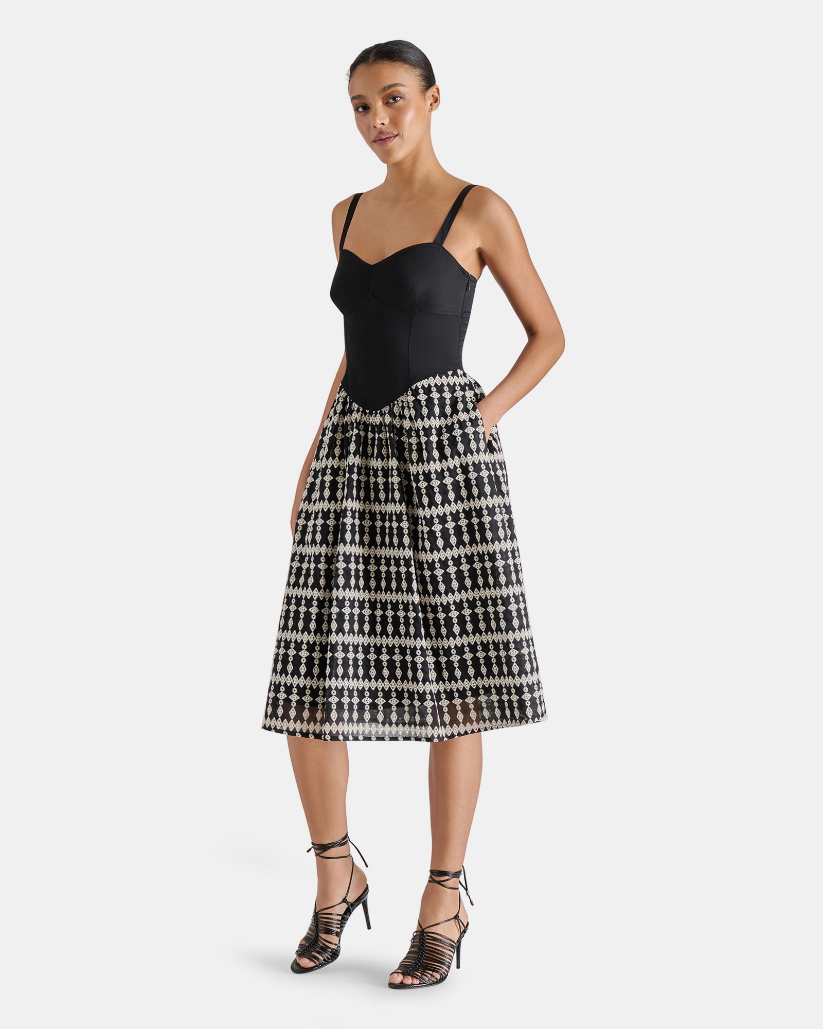 ASTER DRESS BLACK MULTI - Clothing - Steve Madden Canada