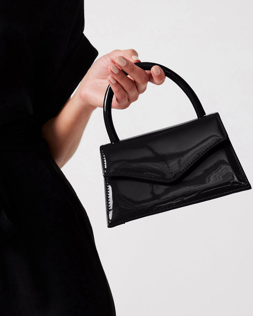 BAMINIA BLACK PATENT - Handbags - Steve Madden Canada