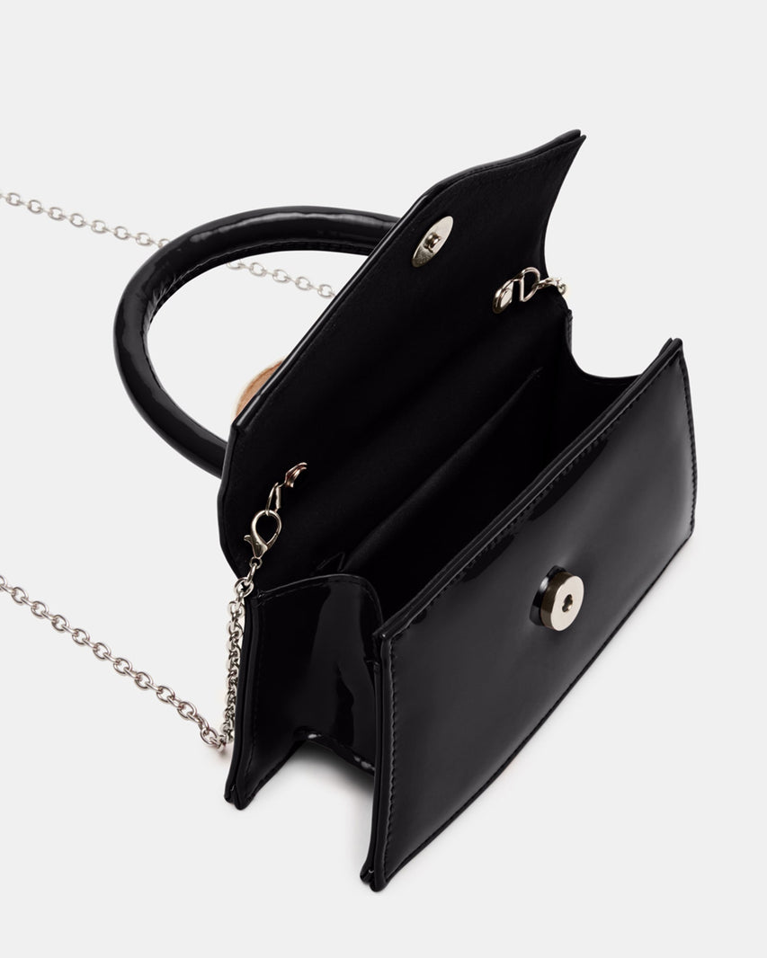 BAMINIA BLACK PATENT - Handbags - Steve Madden Canada