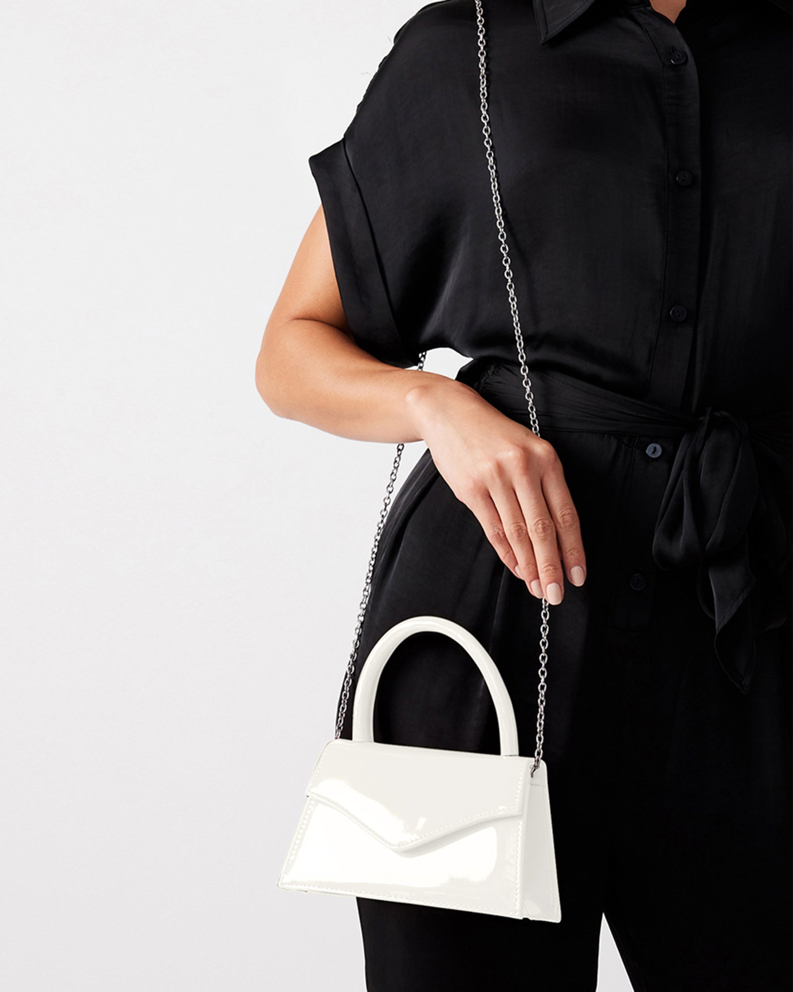 BAMINIA WHITE PATENT - Handbags - Steve Madden Canada