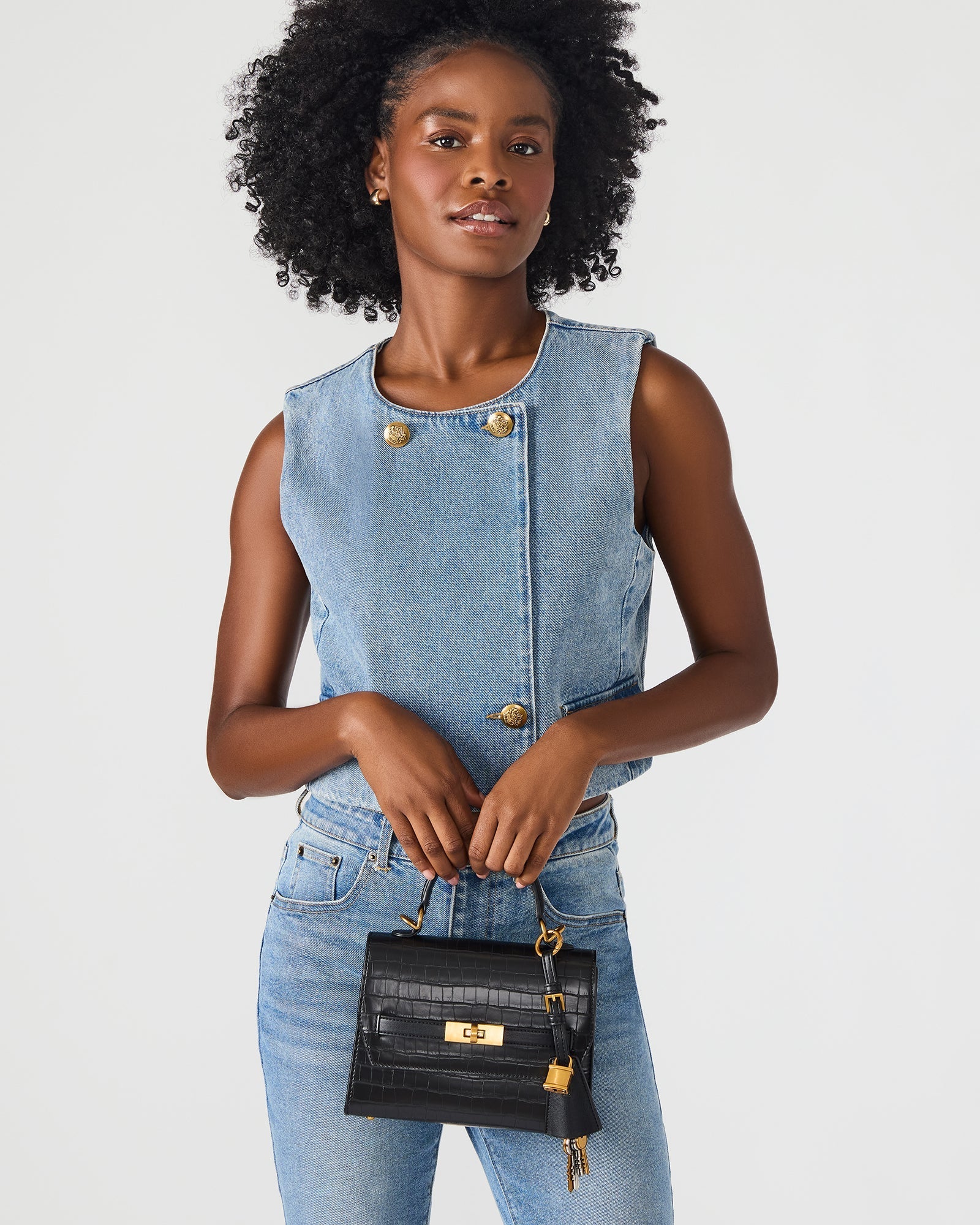 BELLOISE BLACK EXOTIC - Handbags - Steve Madden Canada