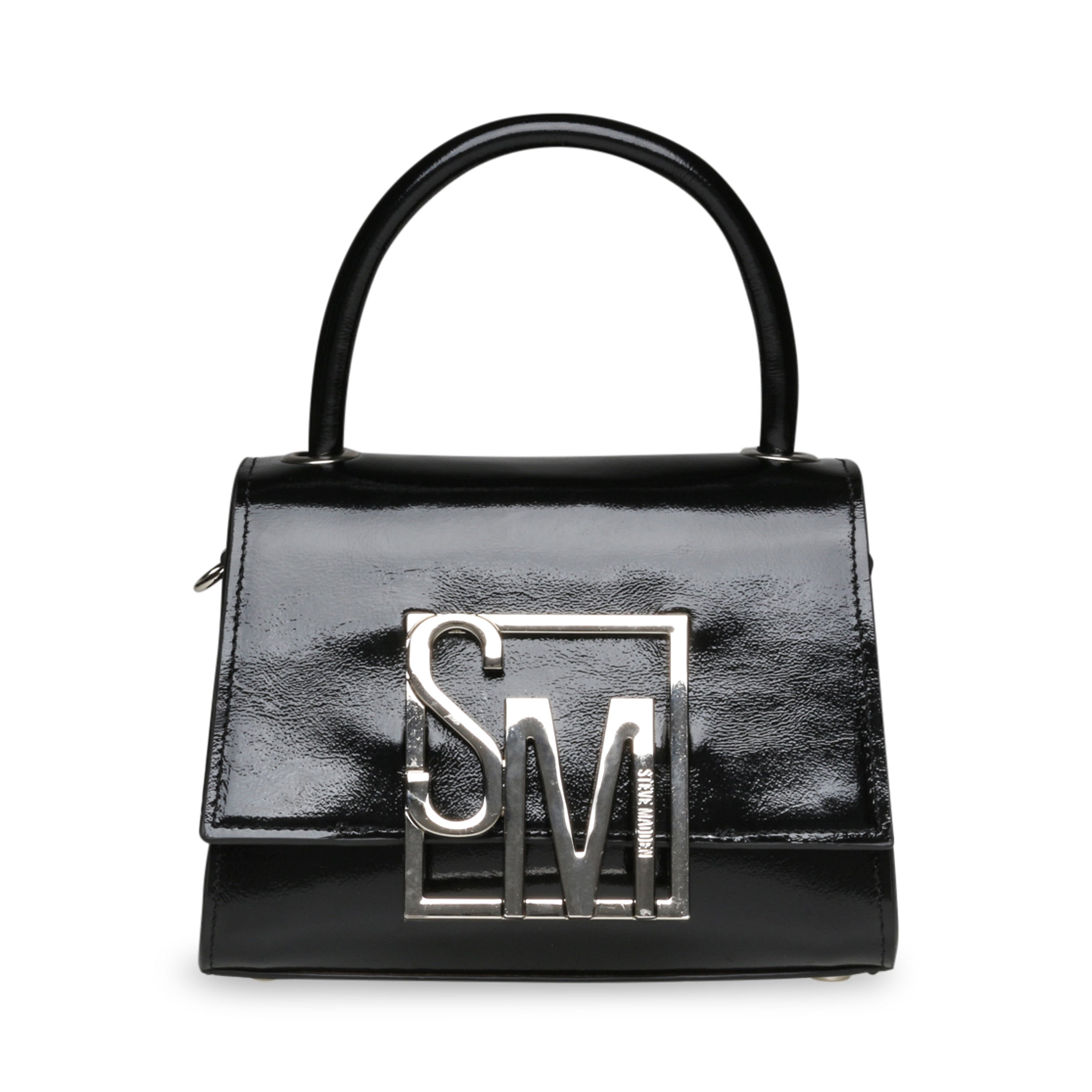 BEMBLEM BLACK LEATHER - Handbags - Steve Madden Canada