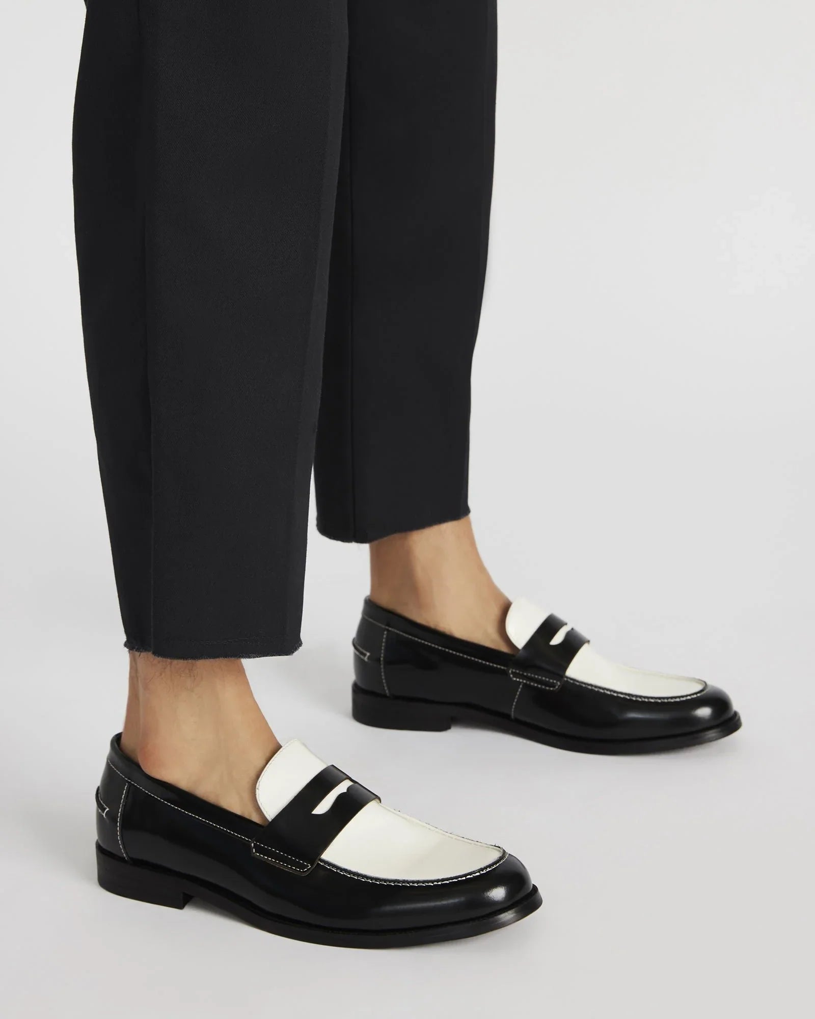 NATAN BLACK-WHITE LEATHER - Men's Shoes - Steve Madden Canada