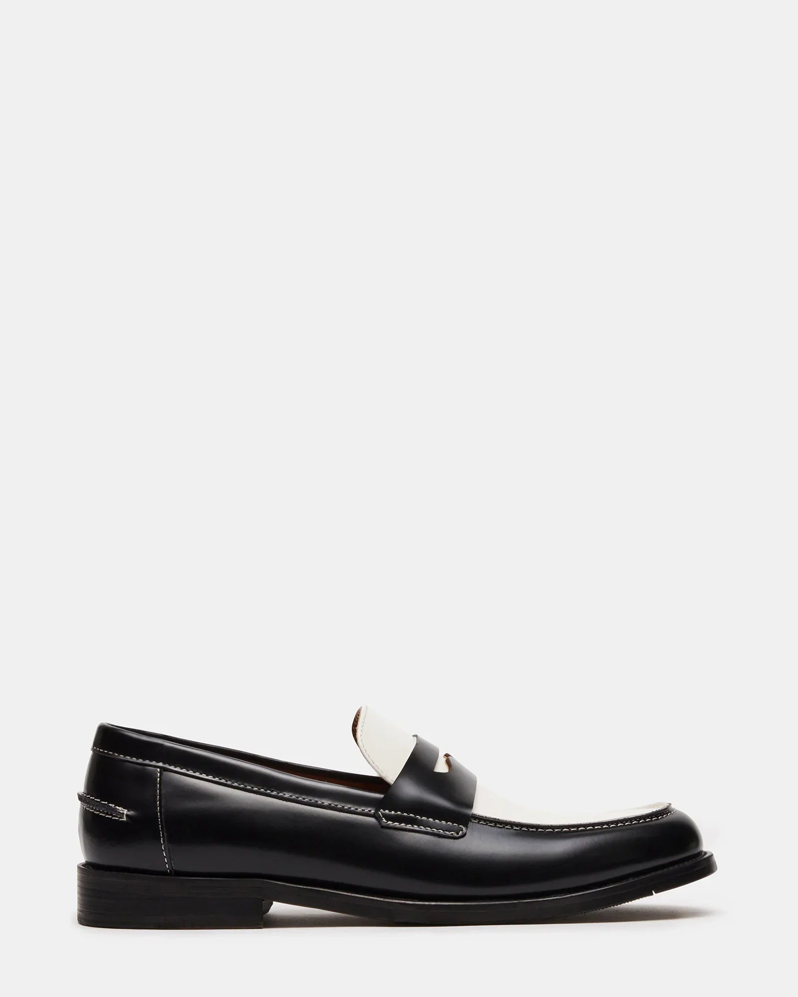 NATAN BLACK-WHITE LEATHER - Men's Shoes - Steve Madden Canada