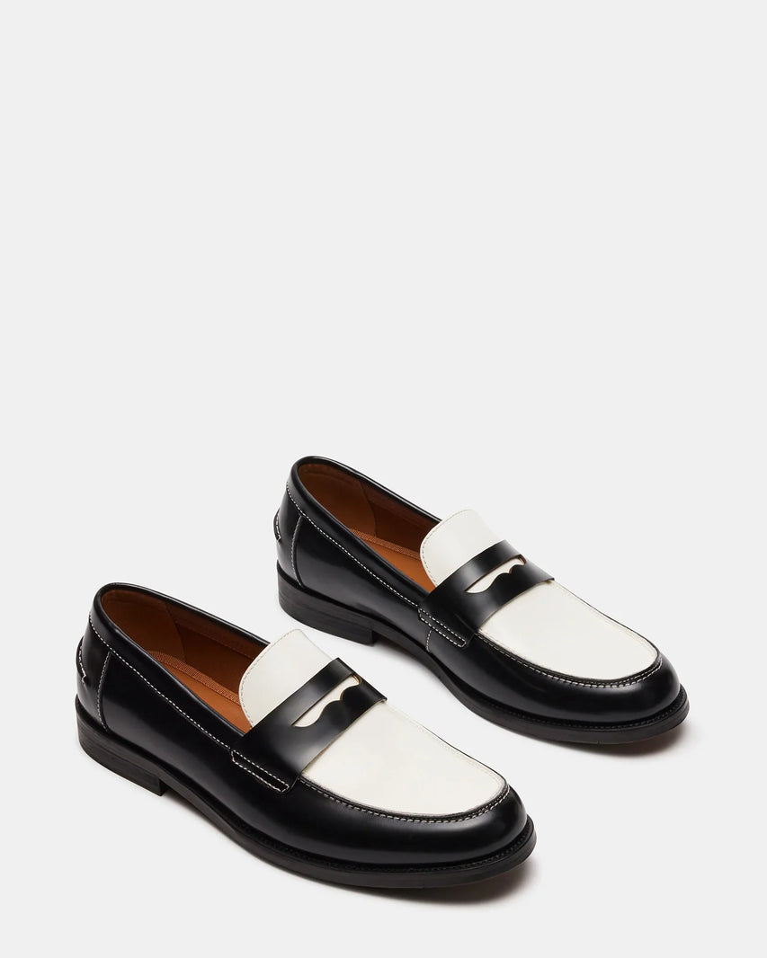 NATAN BLACK-WHITE LEATHER - Men's Shoes - Steve Madden Canada