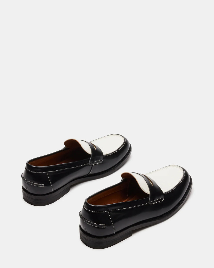 NATAN BLACK-WHITE LEATHER - Men's Shoes - Steve Madden Canada