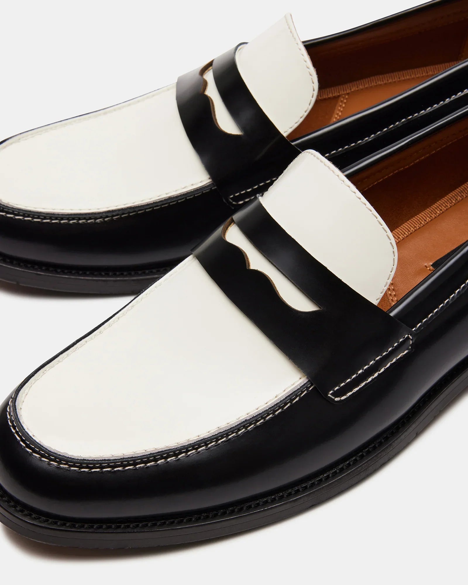 NATAN BLACK-WHITE LEATHER - Men's Shoes - Steve Madden Canada