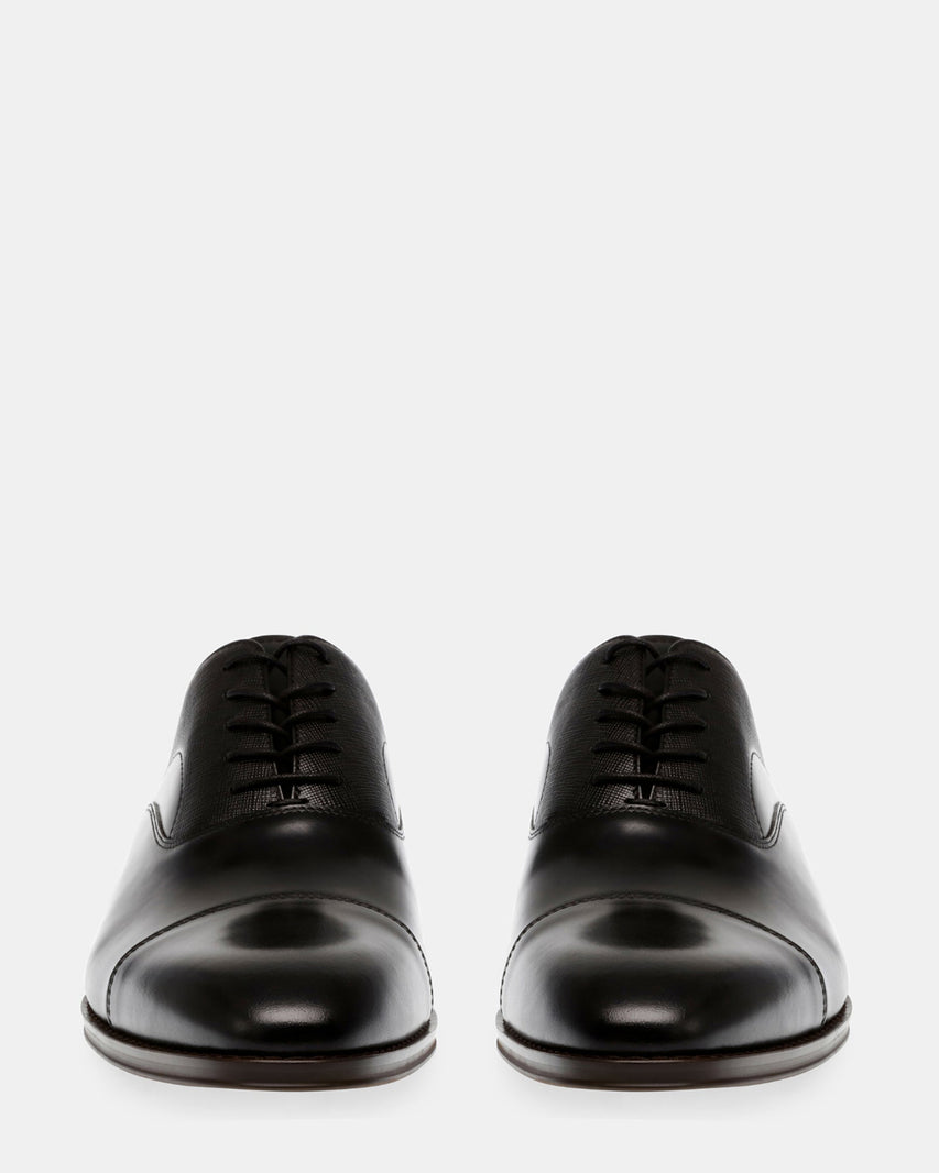 PLAKARD BLACK LEATHER - Men's Shoes - Steve Madden Canada