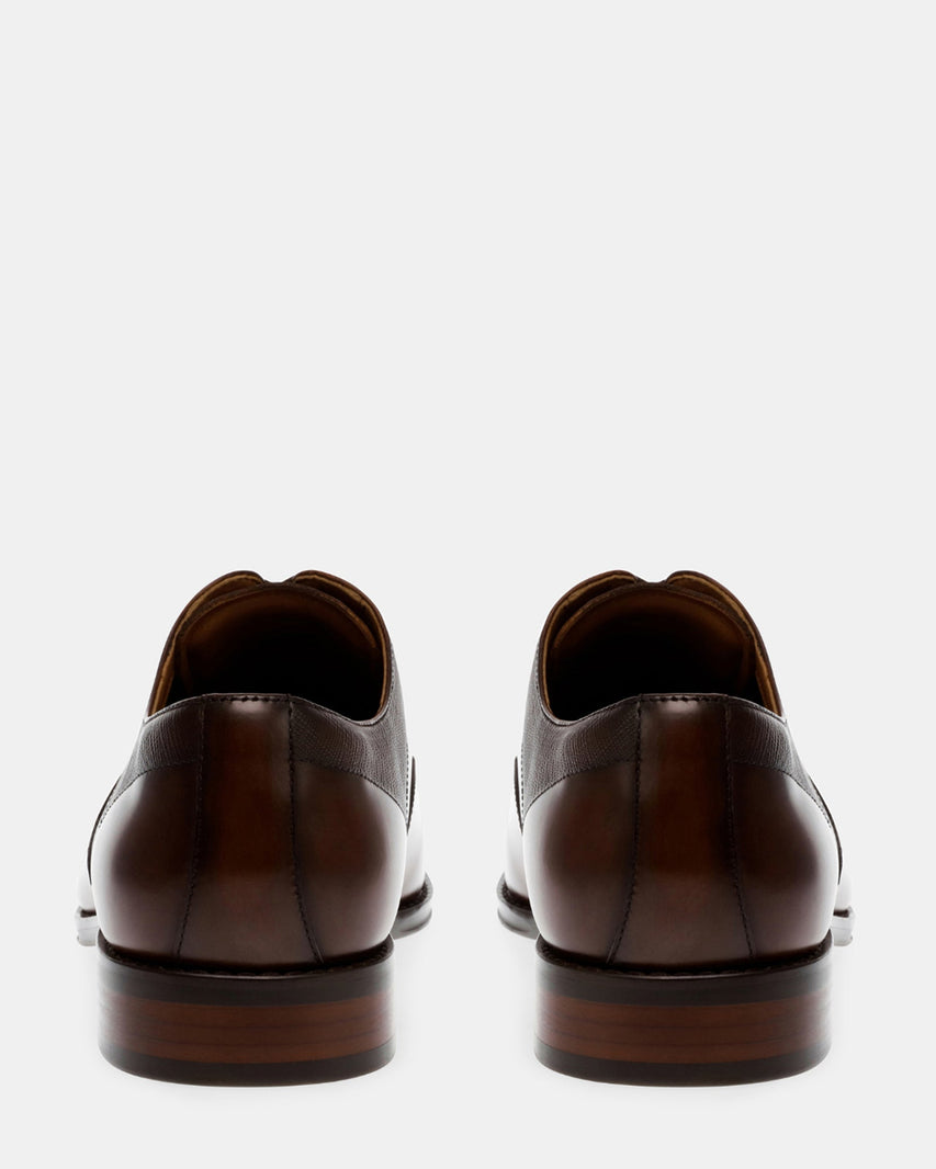 PLAKARD BROWN LEATHER - Men's Shoes - Steve Madden Canada