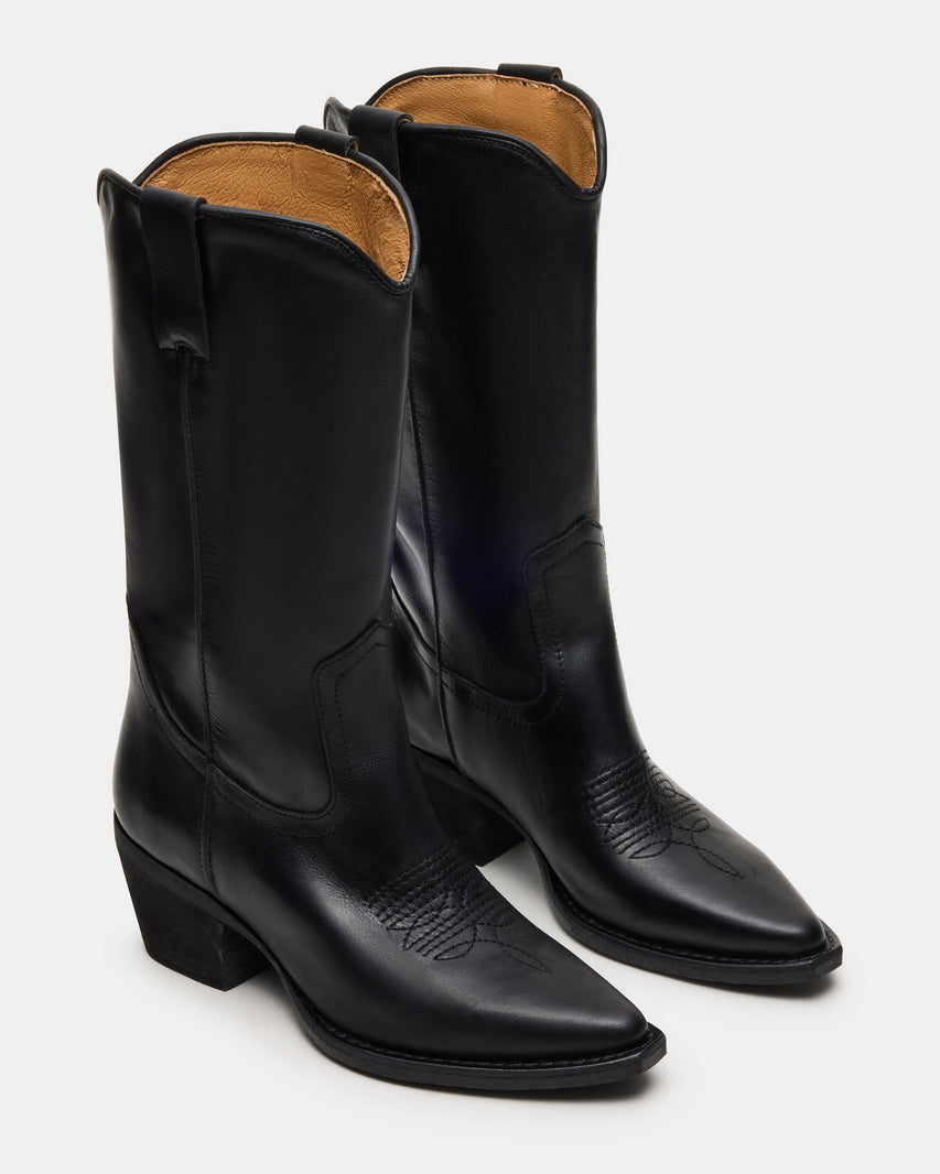 ALBANY BLACK LEATHER - Women's Shoes - Steve Madden Canada