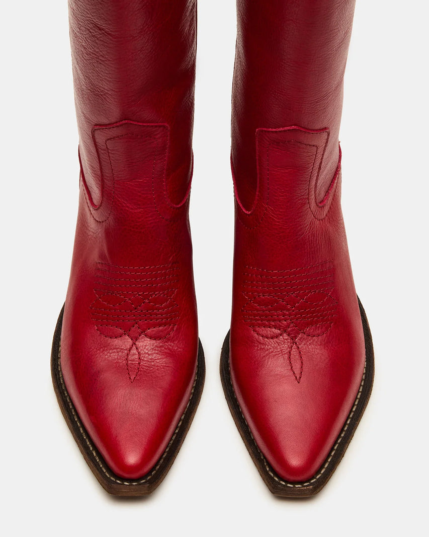 ALBANY RED LEATHER - Women's Shoes - Steve Madden Canada