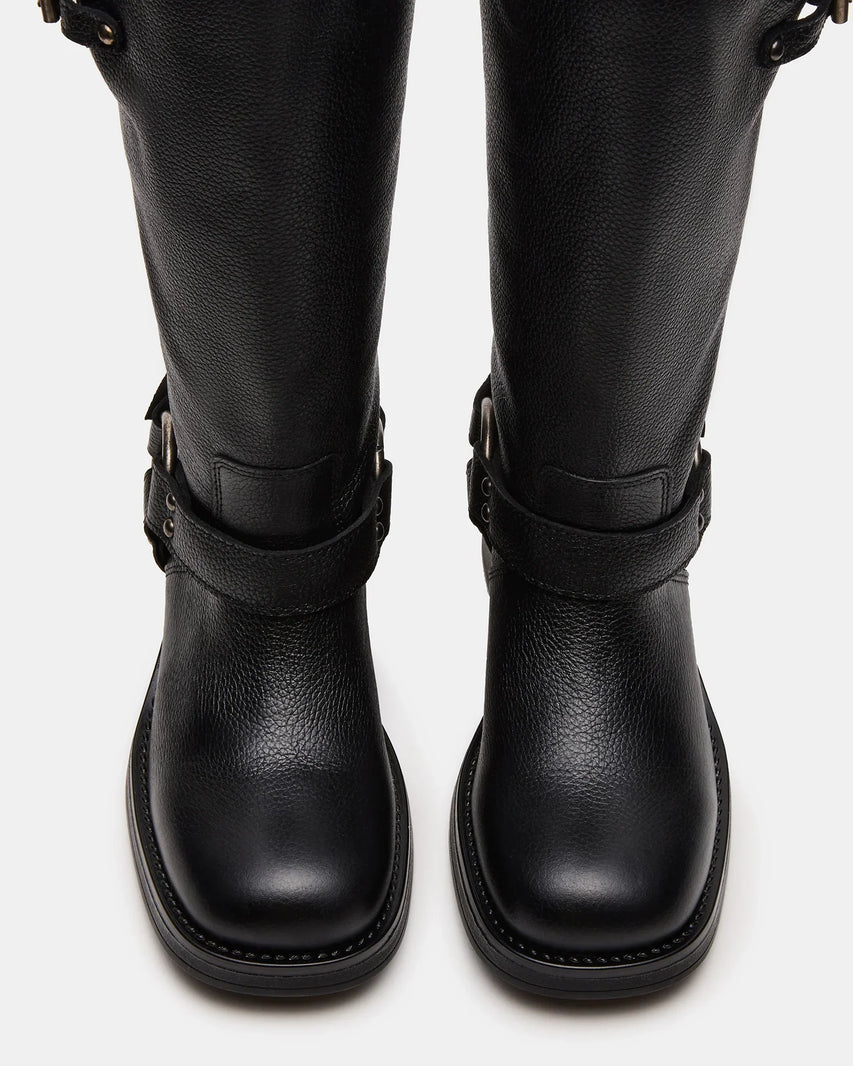 ASTOR-W WIDE CALF BLACK LEATHER - Women's Shoes - Steve Madden Canada