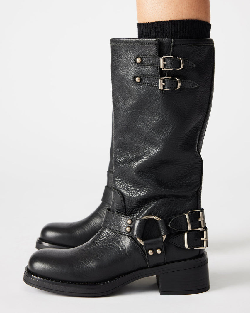ASTOR BLACK LEATHER - Women's Shoes - Steve Madden Canada