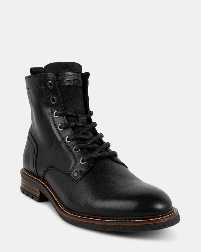 BEDARD BLACK LEATHER - Men's Shoes - Steve Madden Canada