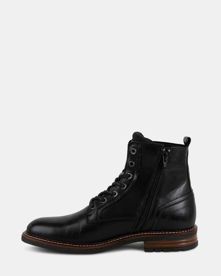 BEDARD BLACK LEATHER - Men's Shoes - Steve Madden Canada