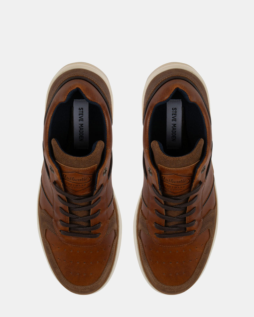 BLOORE COGNAC LEATHER - Men's Shoes - Steve Madden Canada