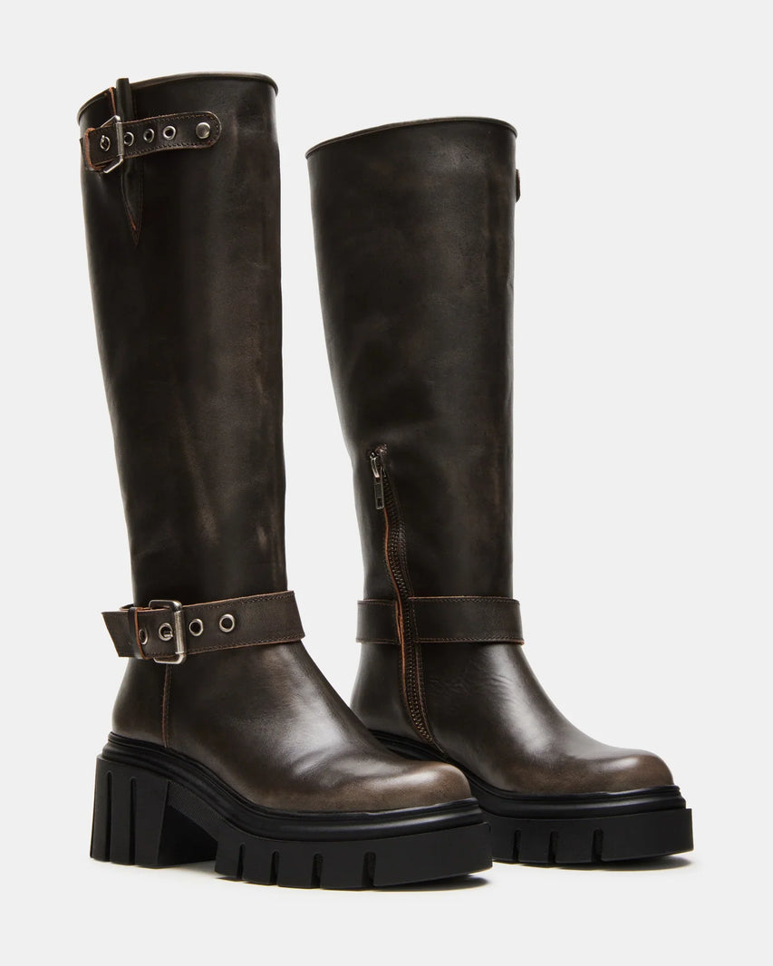 BRIGADE BROWN LEATHER - Women's Shoes - Steve Madden Canada