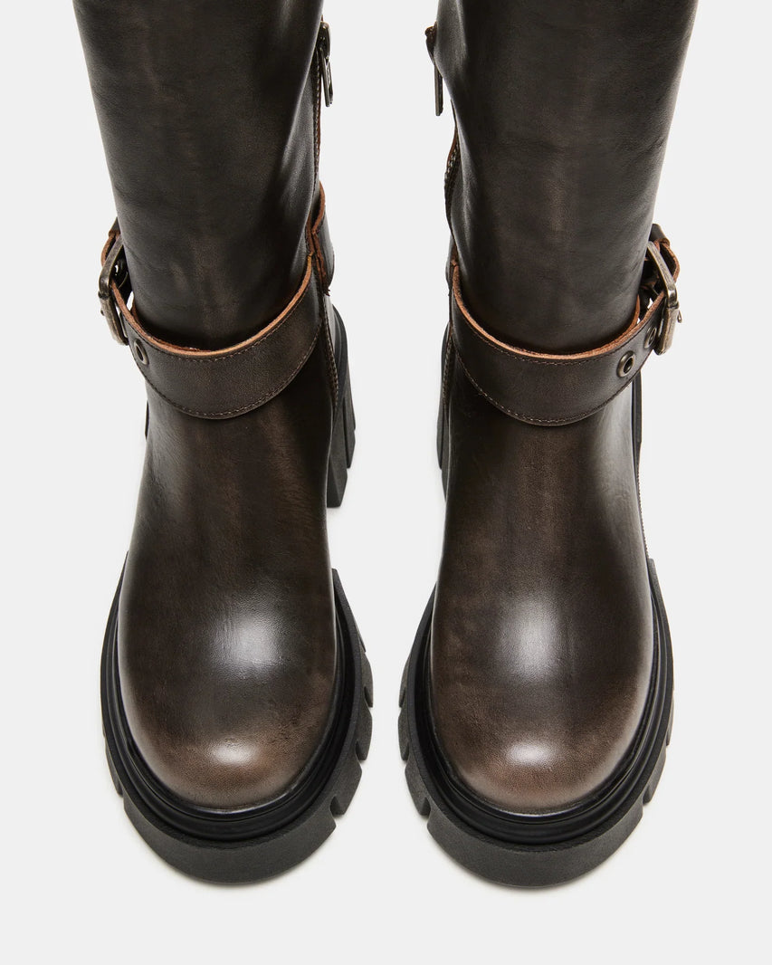BRIGADE BROWN LEATHER - Women's Shoes - Steve Madden Canada